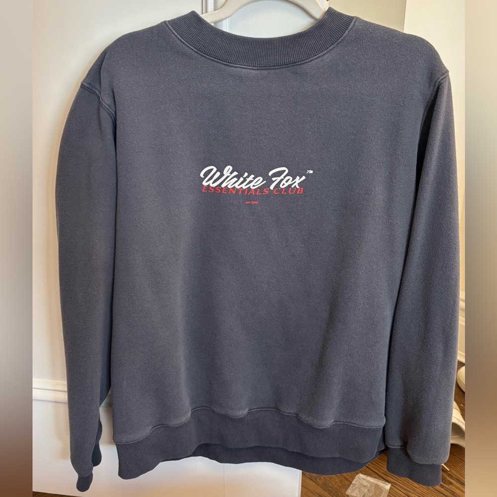 White Fox Boutique Charcoal Logo Crew Sweatshirt